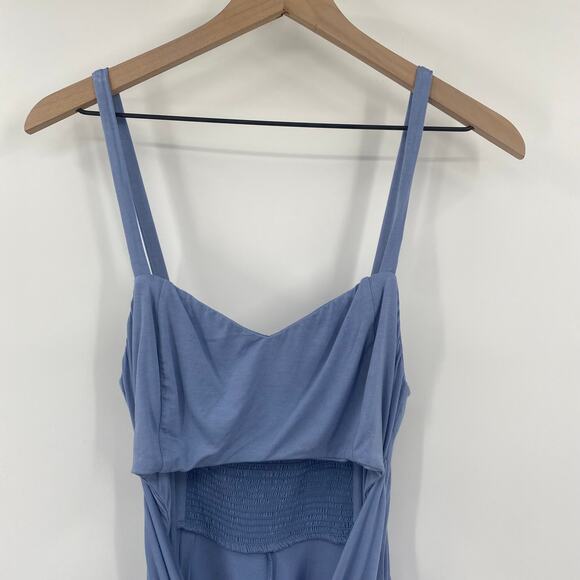 Privacy Please Romper Dress Sleeveless Tie Wrap Front Cutout Bodice Light Blue L - Picture 5 of 11
